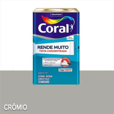 Imagem de Tinta Acrílica Coral Rende Muito Standard Fosco 16L, Cromio