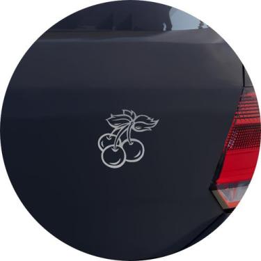 Imagem de Adesivo de Carro Cerejas Planta Cerejeira Prunus - Cor Prata - Melhor 