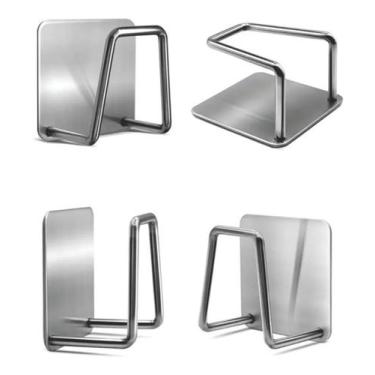 Imagem de 4 Suporte Esponja Bucha Pia Aço Inox Louça Cozinha Gancho - Pen Tech, 