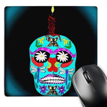 Imagem de 3dRose Dia dos Mortos Sugar Skull Design Two Thousand Fourteen - Mouse Pad, 8 por 8 (mp_194499_1)