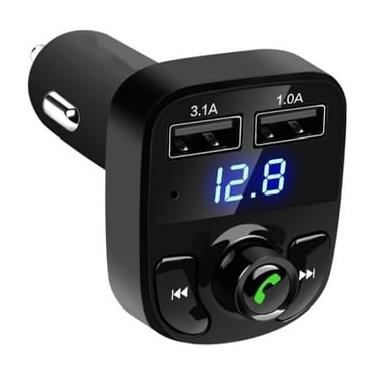 Imagem de X8 carregador kit mãos livre Bluetooth carro sem fio transmissor fm MP3 play carregador duplo USB