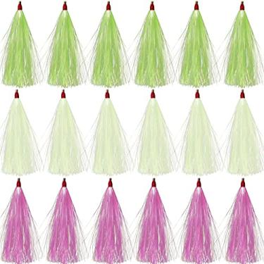 Imagem de JSHANMEI Fishing Lure Flash Teaser Tail Bucktail Teaser Fishing Bait Rigs, Three Colors Mixed - 18pcs
