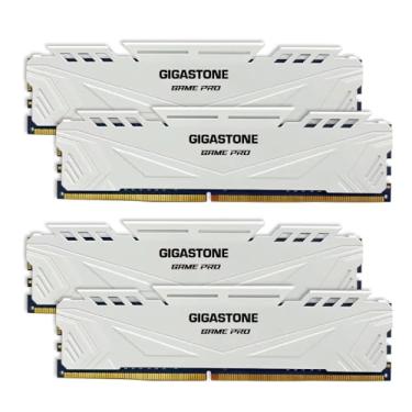 Imagem de 【RAM DDR4】 Kit GIGASTONE Game Pro 32GB (4x8GB) DDR4 3600MHz PC4-28800 CL 18-22-22-42 Intel XMP 2.0 AMD Ryzen 1.35V UDIMM 288 pinos sem buffer, sem buffer, sem ECC, alto desempenho, memória de desktop