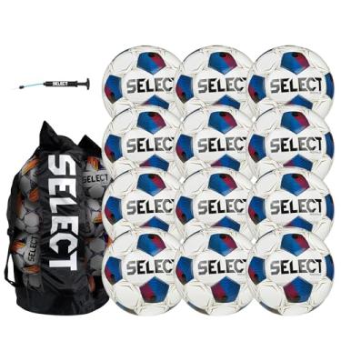 Imagem de SELECT Bola de futebol Royale, pacote com 12 bolas com bolsa esportiva e bomba de mão, branco/azul/vermelho V25, tamanho 5