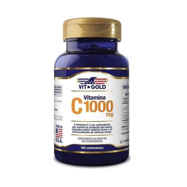 Imagem de Vitamina C 1000 mg Vitgold 100 comprimidos-Unissex