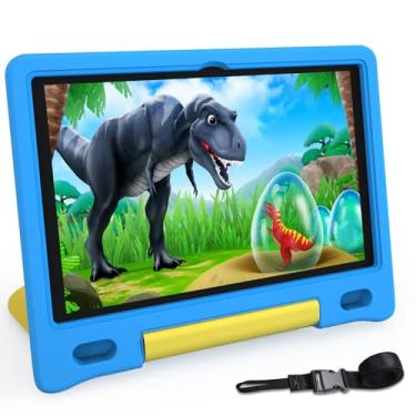 Imagem de YACXBTK Tablet para crianças de 10,1 polegadas, Android 14, 8 GB + 64 GB (TF 1 TB) 6000 mAh, controle parental, desbloqueio facial, tela HD de 1280 x 800 (azul vara)
