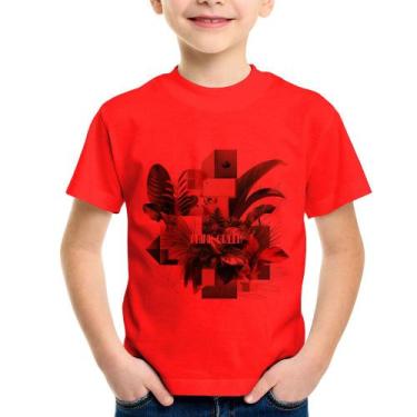 Imagem de Camiseta Infantil Think Green - Foca na Moda, Vermelho, 10