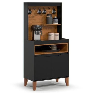 Imagem de Armário Multiuso Cantinho Do Café Flow 2 Portas Ej Móveis Freijó-preto