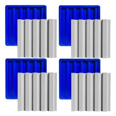 Imagem de Formas Ripado 30x30 3d Abs Azul Gesso Cimento 1mm - Xmoldes Formas 3D