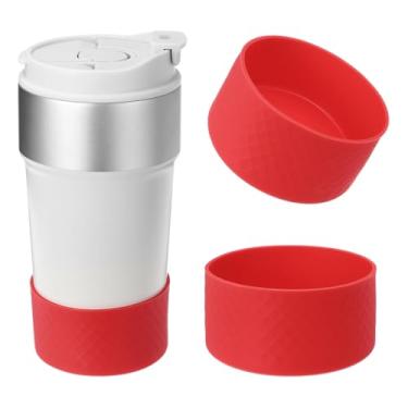 Imagem de PATIKIL Bota de silicone para garrafa de água, 2 peças, mangas protetoras de garrafa de água de 10 cm, 947 a 1,134 g, capa inferior antiderrapante, acessório protetor para garrafas de água esportivas,