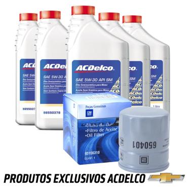 Imagem de Kit Troca De Oleo Filtro 5w30 Semissintetico 5 Litros Pecas Genui Astra /s10 /zafira /blazer /vectra