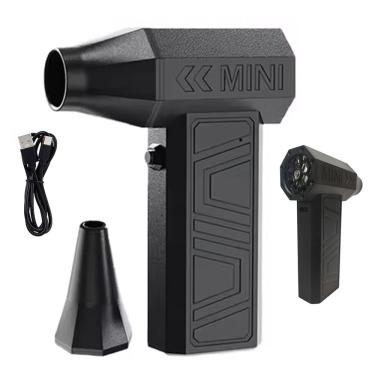 Imagem de Mini Ventilador Soprador Turbo Jet Fan 130.000 rpm Sem Fio 3 Velocidades Bateria Recarregavel USB Potente Limpeza Acende Fogo Churrasqueira Limpa Comp