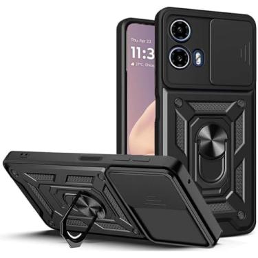 Imagem de Capa Case Moto G85 5G (Tela 6.67) Shield Slider Dupla Camada Com Stand e Anel - Preto