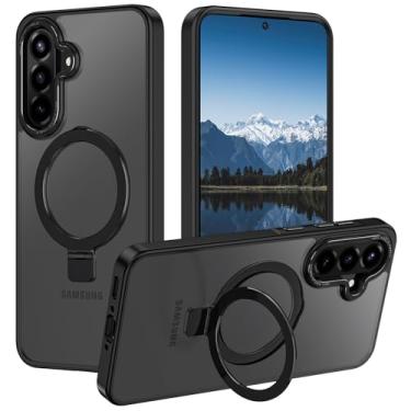 Imagem de Casehas Capa para Samsung Galaxy A36 5G/A56 5G, com suporte magnético invisível [proteção militar contra quedas] [compatível com MagSafe] à prova de choque, fina, translúcida, antiderrapante, preta
