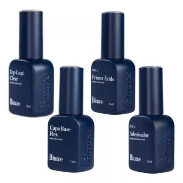 Imagem de Gel Base Flex Bluwe + Primer + Adesivador + Top Coat Bluwe