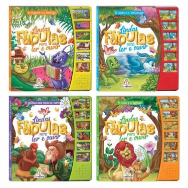 Imagem de Kit Com 4 Livros Sonoros: Lindas Fábulas Para Ler E Ouvir - Kit de Liv