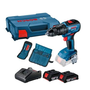 Imagem de Parafusadeira e furadeira de impacto Bosch GSB 18V-50 2 baterias