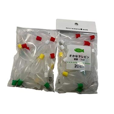 Imagem de Molho de soja, frascos de molho de peixe 20 peças × 2 conjuntos. Feito de polietileno. Lancheira de cozinha Bento. Feita no Japão.