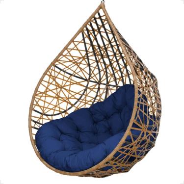 Imagem de Balanço Suspenso Ninho Gota Com Mosquetão E Mola Para área Externa - Caramelo A2