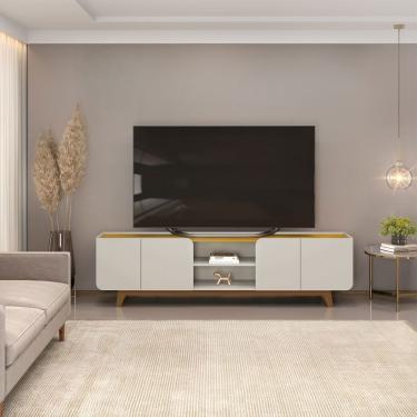 Imagem de Bancada Nadine 220 Cm Para Tv Até 75 Polegadas Dj Moveis Cedro Bali