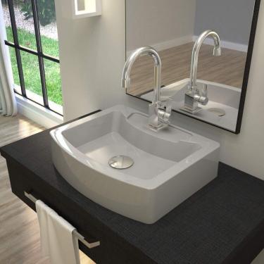 Imagem de Kit 3 Cubas Para Banheiro Rt41w Retangular Aria Compace Cinza