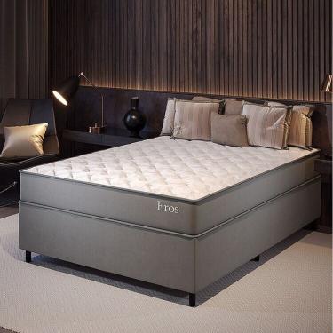 Imagem de Conjunto Colchão Mola Ensacada E Base Box Casal 60x138x188cm Eros Yescasa Cinza