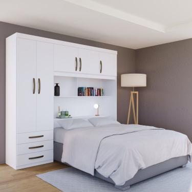 Imagem de Guarda Roupa 5 Portas 3 Gavetas 1 Baú Cancun Branco