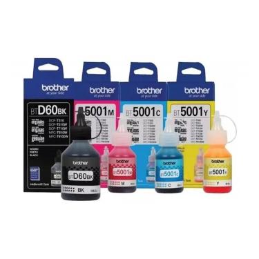 Imagem de Kit 4 Refil De Tinta Brother D60 / 5001 Original 4x Cores Para Mfc-t800w Btd60bk E Bt5001