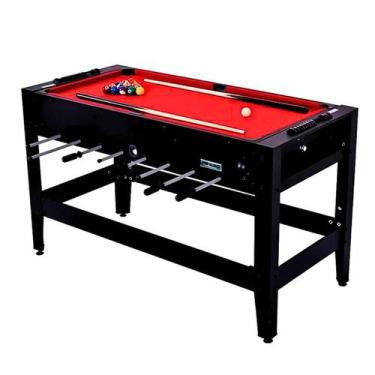 Imagem de Mesa de Pebolim e Sinuca 2 em 1 Winmax Preta em MDF com Acessórios  Di