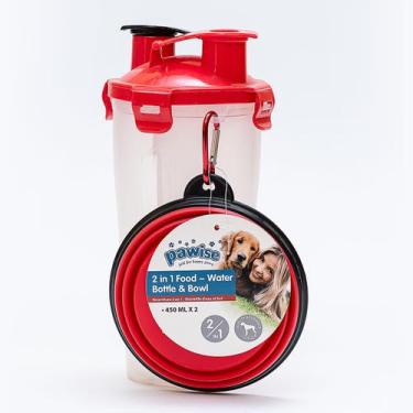 Imagem de Porta-Ração e Água Pawise c/ Tigela de silicone para cães