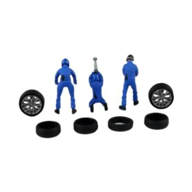 Imagem de Esquirla 1:64 Figuras de pessoas pintadas à mão, pessoas minúsculas, modelos de trens, itens colecionáveis ​​arquitetônicos, artesanato, diorama de personagens, Azul