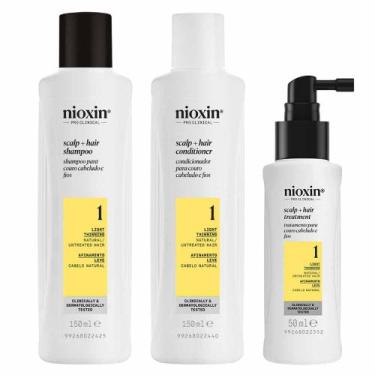 Imagem de Nioxin System 1 Kit - Shampoo + Condicionador + Tratamento, Kit
