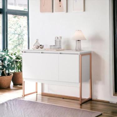 Imagem de Buffet Moderno 3 Portas Londres Branco Cobre - CASA H