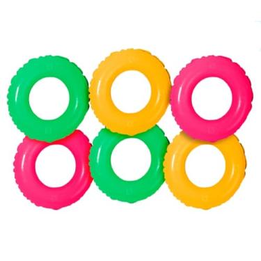 Imagem de Kit 6 Boia Circular Colorida Redonda Criança 60cm Grande Brinquedo Inflável Piscina Praia (Misto)