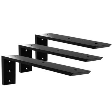 Imagem de Laxama Suporte De Bancada 16" 3 Unidades Suporte De Bancada Para Granito 3/8" De Espessura 16"X6"X2,5" Suportes Em L Para Serviços Pesados Suportes De Prateleira Mísulas De Metal Para Bancadas De Quar