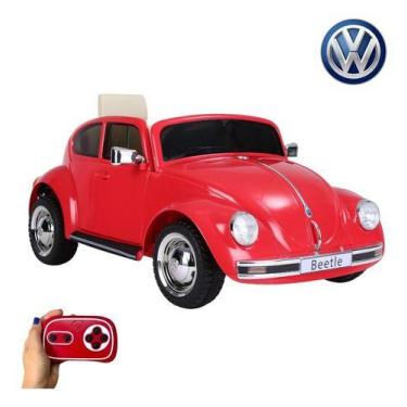Imagem de Mini Carro Elétrico Infantil Volkswagen Beetle Fusca Vermelho 6v - Imp