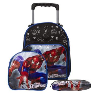Imagem de Kit Mochila Infantil Masculina Homem Aranha Creche Rodinhas - Toys 2U