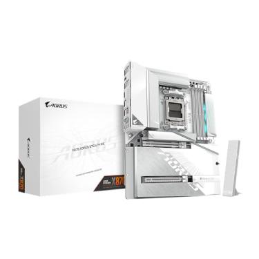 Imagem de GIGABYTE Placa mãe X870 AORUS Stealth ICE AMD AM5, ATX, DDR5, 4X M.2, PCIe 5.0, 2xUSB-4, USB-C, WIFI7, LAN 5GbE, EZ-Latch