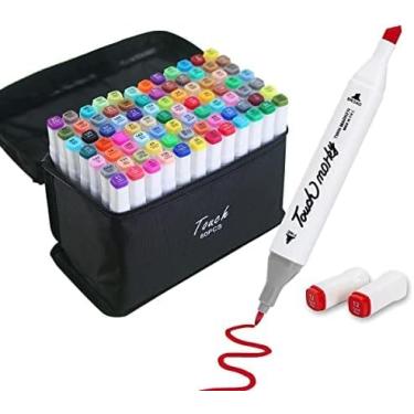Imagem de Caneta Marcador Para Colorir Desenho Profissional 24, 36, 48, 60, 80, 120 Cores Conjunto De Canetinhas Pontas Duplas Codificados por Cores Vivas para Desenho (120)