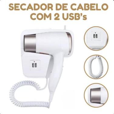 Imagem de Secador de Parede Branco para Banheiros e Piscinas Tipo Hotel 110V - A