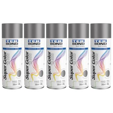 Imagem de Kit 5 Tintas Spray Grafite Aerossol TekBond Uso Geral 350ml/250g