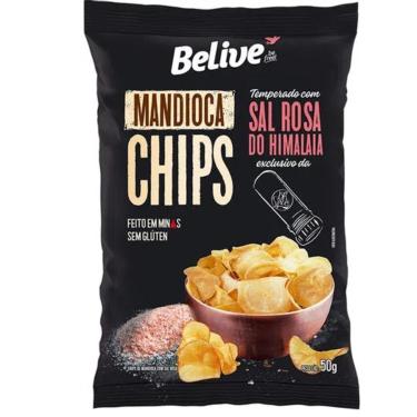 Imagem de Mandioca Chips Belive Sal Rosa Do Himalaia 50G 10Un
