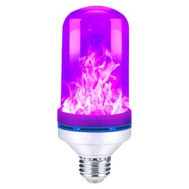 Imagem de Lâmpadas LED de chama roxa atualizadas, lâmpadas cintilantes de 4 modos com sensor de gravidade, lâmpada de fogo E26 para varanda, festa, pátio, casa, Halloween, Natal, interior e exterior (roxo, 1)