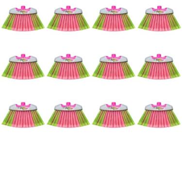 Imagem de Ravena, Kit com 12 Vassouras, Cerdas Verde e Rosa