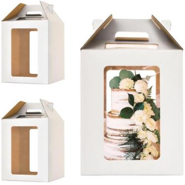 Imagem de Caixas de bolo Hzzycaxli 30x30x35cm com janela, pacote com 2 unidades,