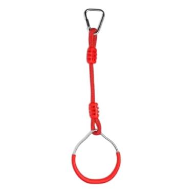 Imagem de IEUDNS Anel de ginástica para crianças, pista de obstáculos, escalada portátil para exercícios em ambientes internos e externos, acessórios para playground, Vermelho