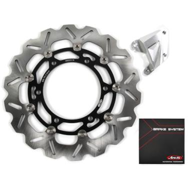 Imagem de Arashi Rotor de disco de freio dianteiro grande para Kawasaki Ninja 250R EX250J 2008-2012, peças de acessórios de motocicleta preta