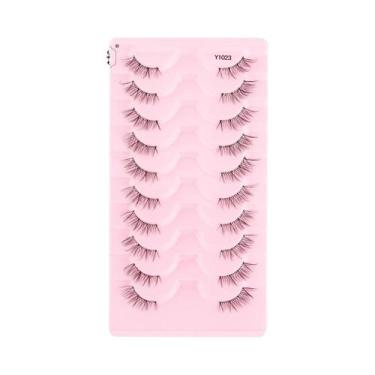 Imagem de Cílios Postiços Naturais Longos E Fluffy 3D Mink Cat Eye 10 Pares Feit