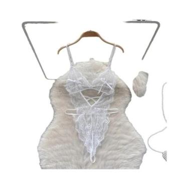 Imagem de Body de Renda Cinza Sexy - Sem Alças, Mangas e Costas - Lingerie Femin
