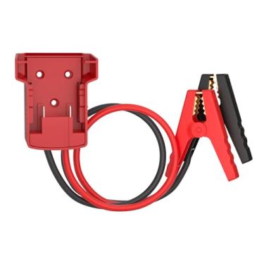 Imagem de Mayspare Cabos jumper para carro com adaptador compatível com baterias Milwaukee de 18 V, fio de silicone, clipes jacaré de 8 AWG, 6 m, cabos automotivos para arrancar baterias de carro ou ferramenta